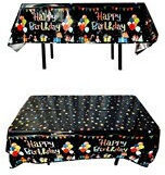 Tablecloth Flippy Foil Happy Birthday Balloon Print 137 X 183 Cm Black