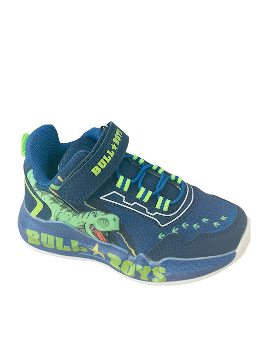 T-rex Παιδικά Sneakers με Σκρατς & Φωτάκια Μπλε