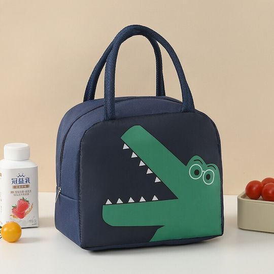 Schulische Isothermische Hand-Lunch-Tasche Blau Dinosaurier 19 x 14 x 22cm