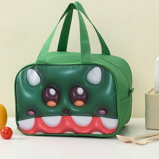 School Insulated Hand Lunch Bag Green 20 x 18 x 27.5cm