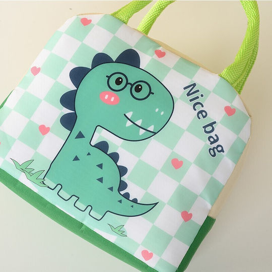 Schulische Isothermische Hand-Lunch-Tasche 2Es Grün Dinosaurier 19 x 13 x 23cm