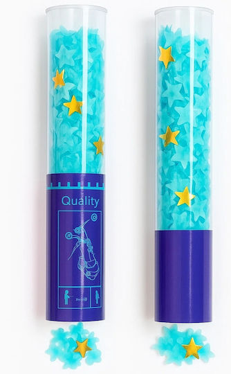 Confetti Cannon Flippy 40 Cm Star Pattern Made Foil Paper Pet Packaging Blue