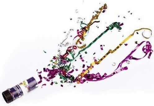 Konfettikanone Flippy Party Popper 20 cm Folienband Design Mehrfarbig