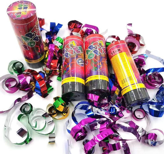 Konfettikanone Flippy Party Popper 20 cm Folienband Design Mehrfarbig