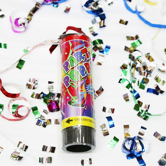 Konfettikanone Flippy Party Popper 20 cm Folienband Design Mehrfarbig