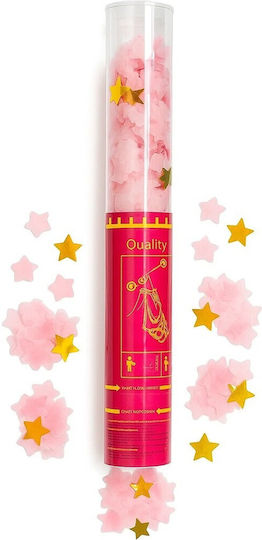 Confetti Cannon Flippy 40 cm Star-Shaped Foil Paper Design Pet Packaging Pink