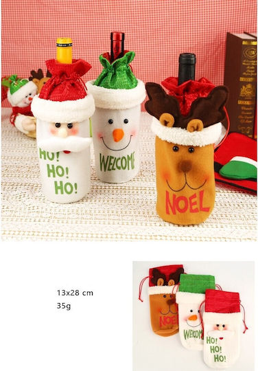 Christmas Bottle Sack Flippy Reindeer Model Accessorized Christmas Party Theme Universal Size 13x28 Cm Brown
