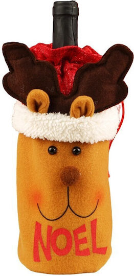 Christmas Bottle Sack Flippy Reindeer Model Accessorized Christmas Party Theme Universal Size 13x28 Cm Brown