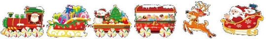Decorațiune De Crăciun Trenuleț De Grădină Flippy Tip 6 Figurine + Țepi Pentru Introducere În Sol Model Moș Crăciun Din Plastic Rezistent La Apă În Sanie Tren Multicolor