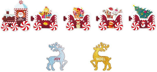 Decorațiune De Crăciun Trenuleț Flippy De Grădină Tip 7 Figurine + Țepi Pentru Inserare În Sol Model Ren De Crăciun Din Plastic Impermeabil Multicolor