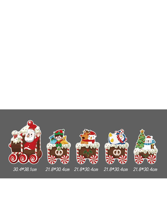 Decorațiune De Crăciun Trenuleț Flippy De Grădină Tip 5 Figurine + Țepi Pentru Fixare În Sol Model Prieteni Moș Crăciun Din Plastic Rezistent La Apă Multicolor