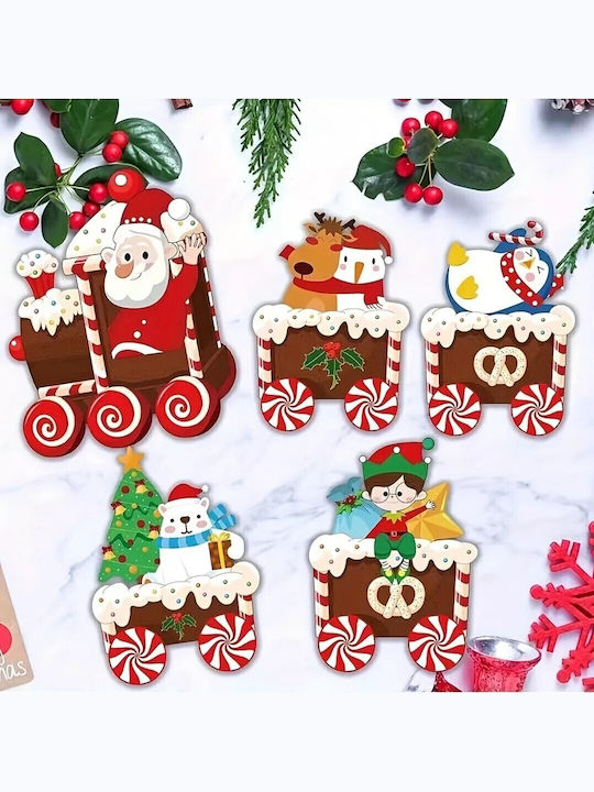 Decorațiune De Crăciun Trenuleț Flippy De Grădină Tip 5 Figurine + Țepi Pentru Fixare În Sol Model Prieteni Moș Crăciun Din Plastic Rezistent La Apă Multicolor