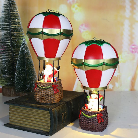 Decorațiune De Crăciun Balon Cu Aer Cald Tip Om De Zăpadă Flippy Balon Rășină Model Om De Zăpadă Cu Iluminare Led 17 X 5 X 5 Cm Gri Roșu