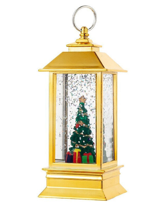 Christmas Plastic Yellow Battery Lantern 13x5.3cm