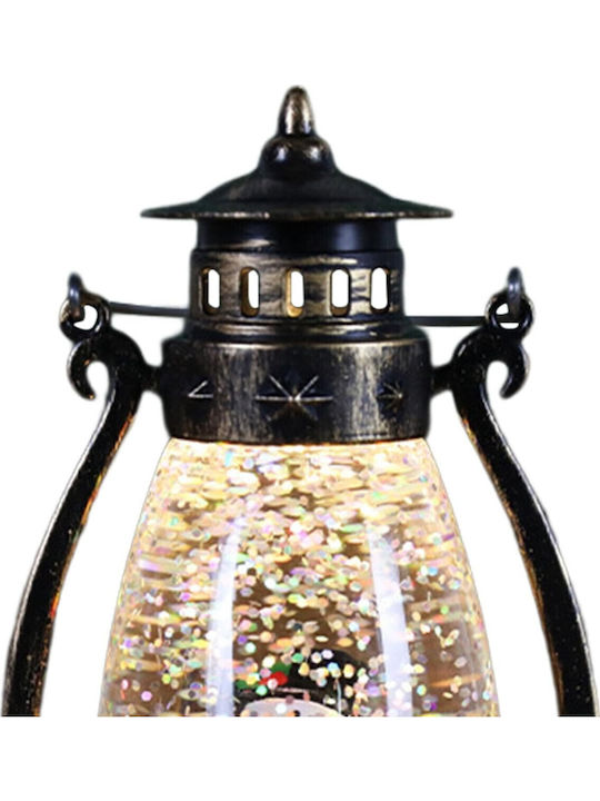Christmas Plastic Black Battery Lantern 14x7cm
