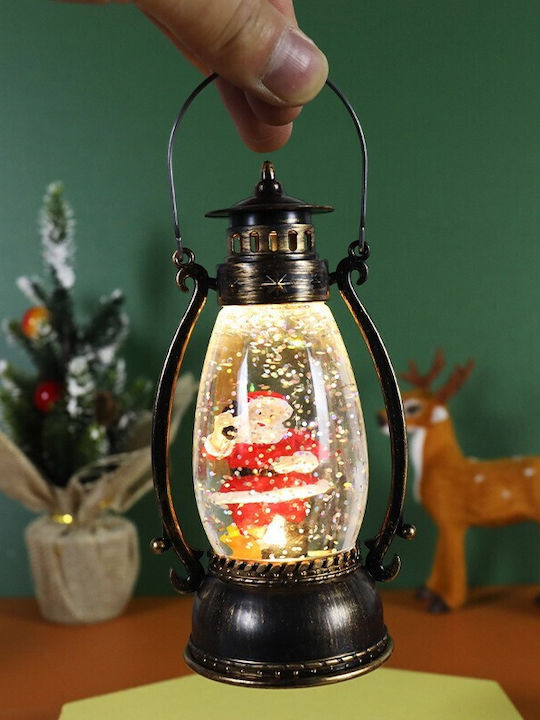Christmas Plastic Black Battery Lantern 14x7cm