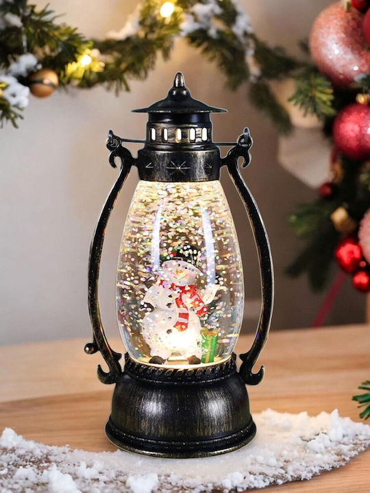 Christmas Plastic Black Battery Lantern 14x7cm