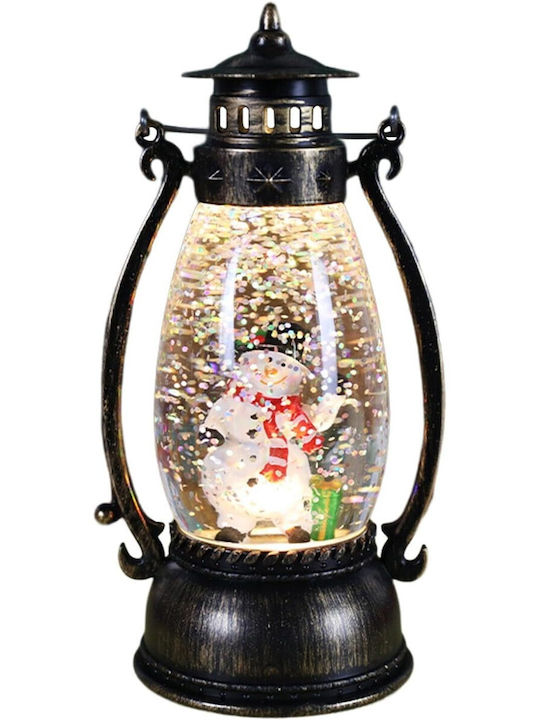 Christmas Plastic Black Battery Lantern 14x7cm