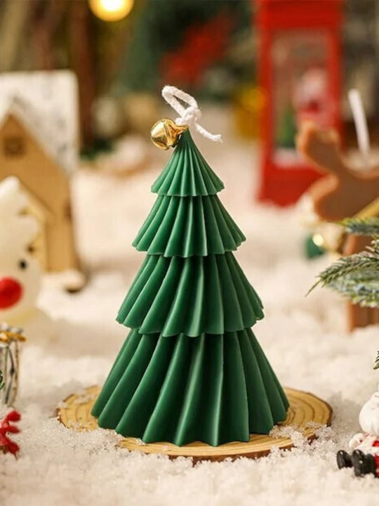 Crăciun Lumânare Verde 11x8cm.