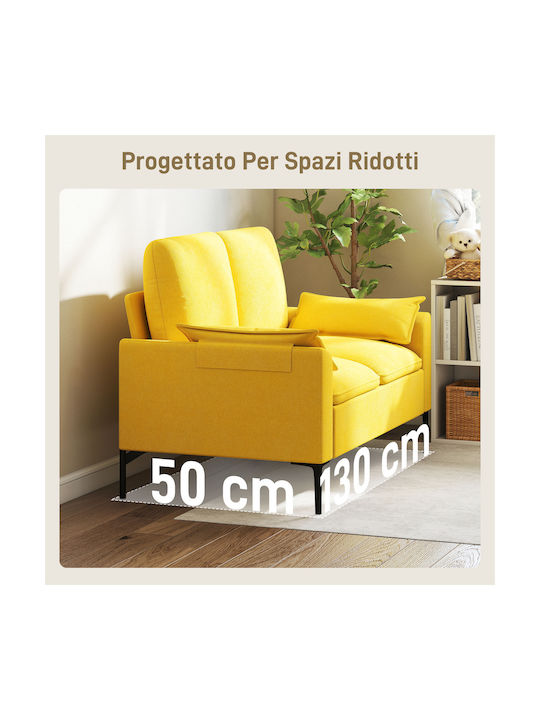 HomCom Doppelsitzer Sofa Gelb 130x77x84cm
