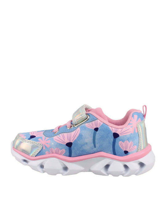 Kids Sneakers with Hoop & Loop Closure and Blue Lights