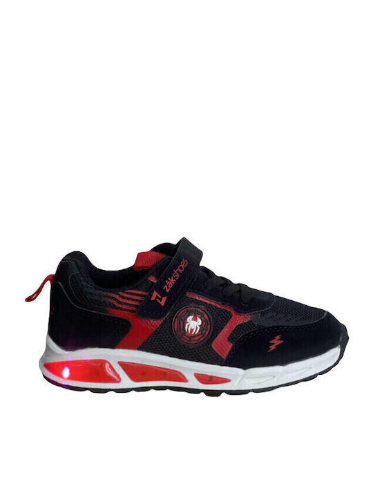 Παιδικά Sneakers με Σκρατς & Φωτάκια Μαύρα