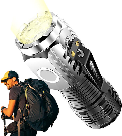 Wiederaufladbar Taschenlampe LED mit maximaler Helligkeit 500lm Silber