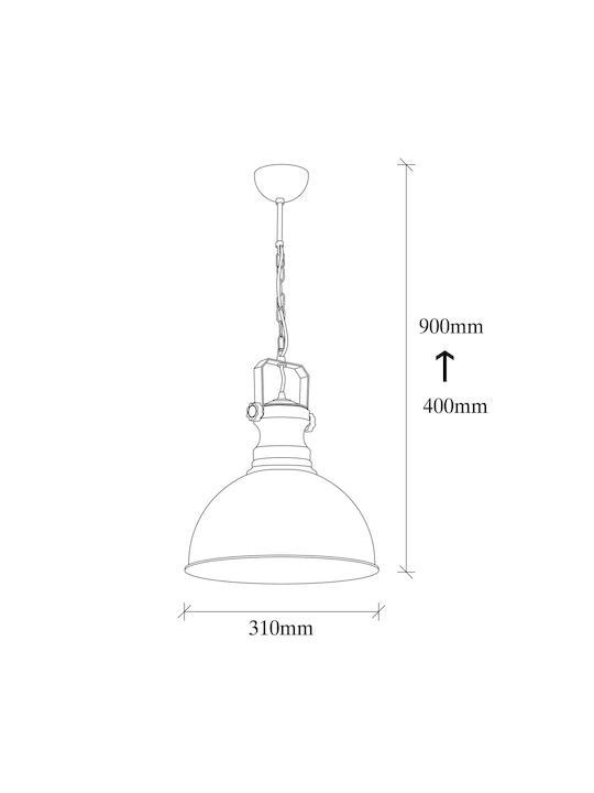 Opviq Saglam Pendant Light Black with Socket E27 31x31x90cm