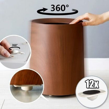 Set 16 Roți Universale Autocolante Flippy Mobilier Rotativ 360 De Grade Ușor De Instalată Abs 4.5x2.8x1.4 Cm Albe