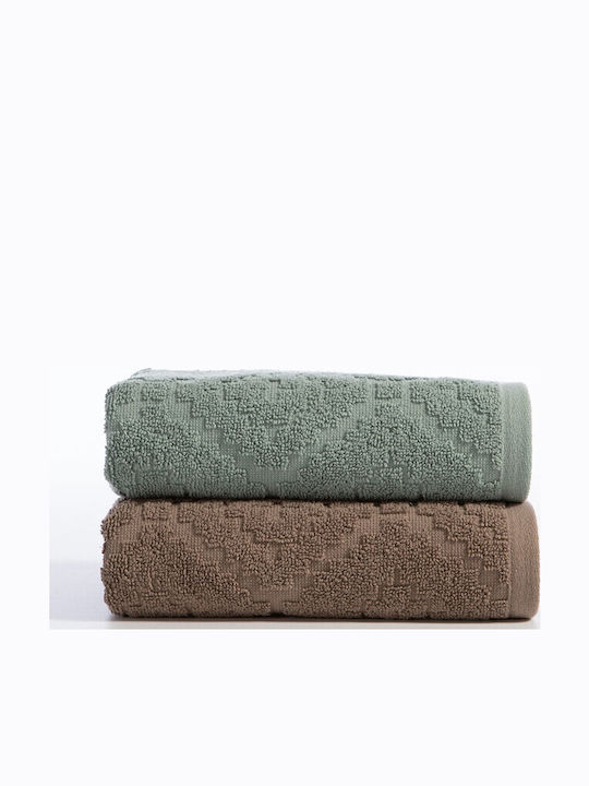 Nef-Nef Homeware Πετσέτα Χεριών Romian 30x50εκ. Mocca Βάρους 550gr/m²