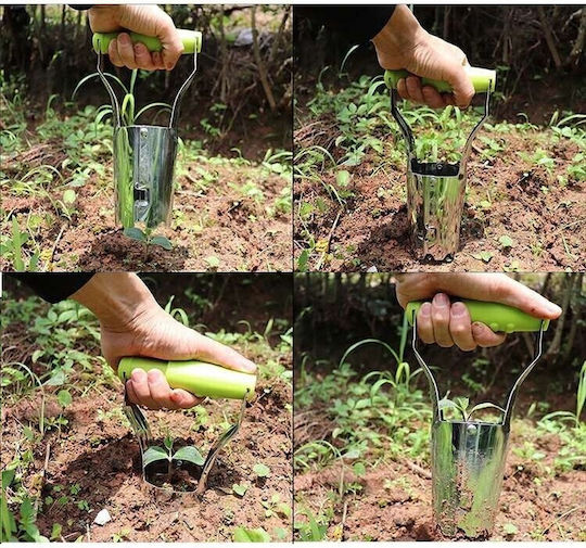 Transplantator Agricol Cilindric Flippy Oțel Plastic Diametru 6 Cm Mâner Flexibil 23 X 6 X 13 Cm Verde