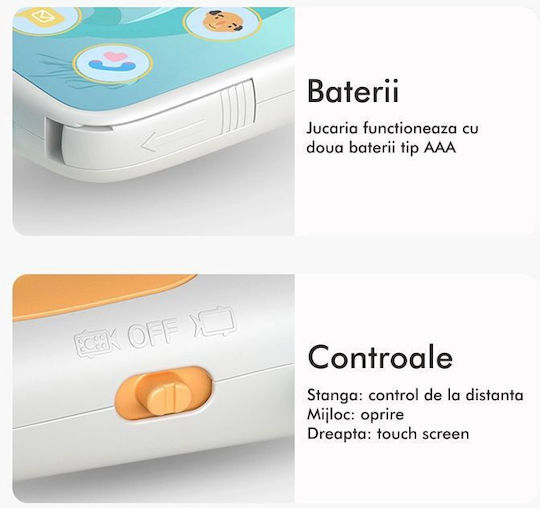 Tumama Kids Jucărie Telefon cu Muzică, Lumină și Sunete pentru 18++ Luni