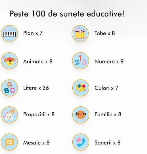 Tumama Kids Jucărie Telefon cu Muzică, Lumină și Sunete pentru 18++ Luni