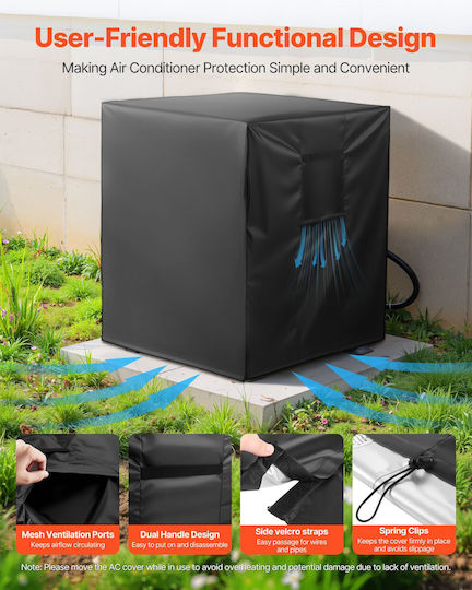 Vevor 660x660x812 Mm Air Conditioner Cover Three Layer Waterproof Outdoor