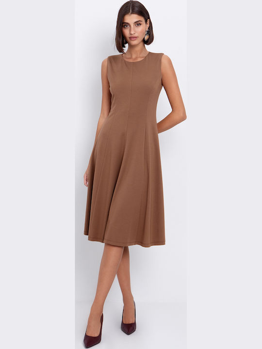 Midi Shirt Dress Dress Camel