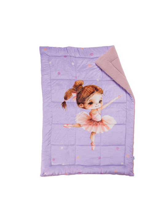 Das Home Kinderbettdecke Einzel mit Hollowfiberfüllung Cute Ballerina Pink, Purple 160x220cm Das Home Kinderbettdecke Einzel mit Hollowfiberfüllung Cute Ballerina Pink, Purple 160x220cm