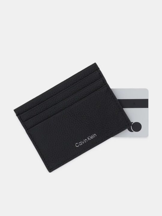 Card Case Foil Emboss Leather Men's Wallet Cards Black
