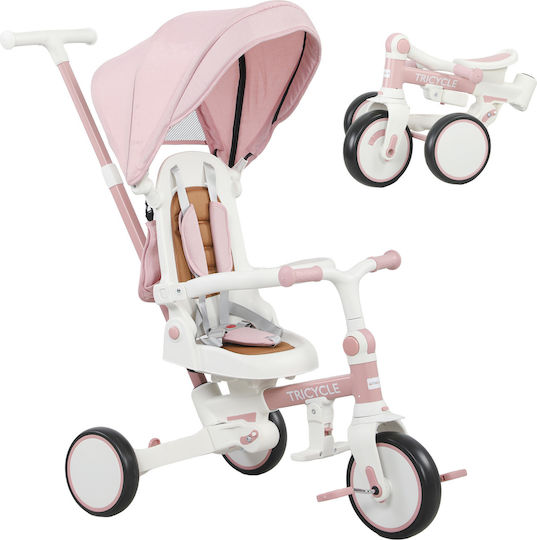 Aiyaplay Foldable & Convertible 5 in 1 Tricycle Bike for 1-3 Years Pink