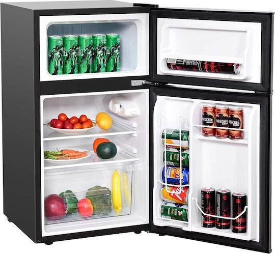 Costway Frigider cu două uși 90lt Î86xL48.5xA49.5cm. Gri FP10854DE-BK