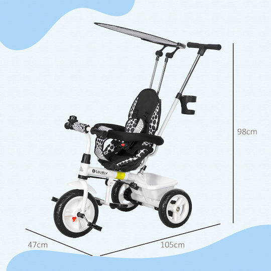 HomCom Foldable and Convertible Kids Tricycle for 1-5 Years White