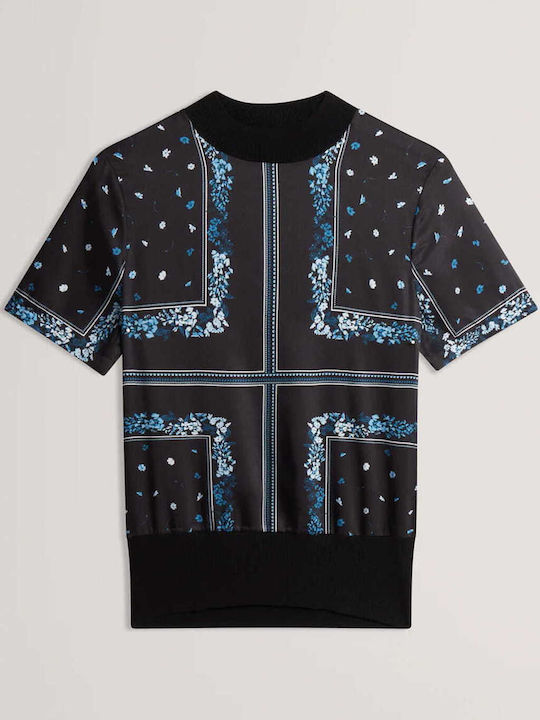 Almaaz Damen Bluse Kurzärmelig Black