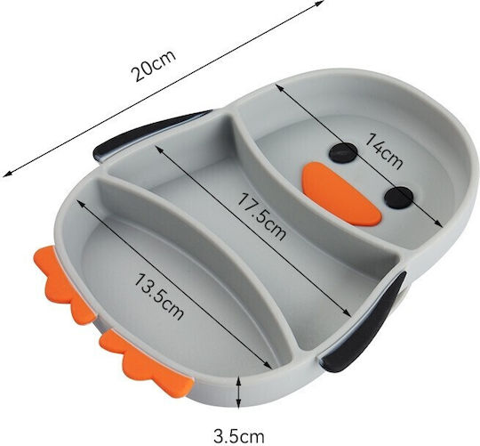 Feeding Set made of Silicone Gray 3pcs