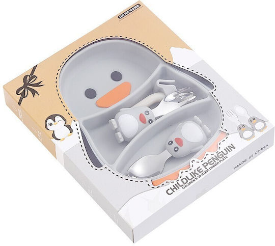 Feeding Set made of Silicone Gray 3pcs
