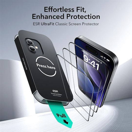 Esr Ultrafit Tempered Glass 2-pack Iphone 16 Pro 17 Clear