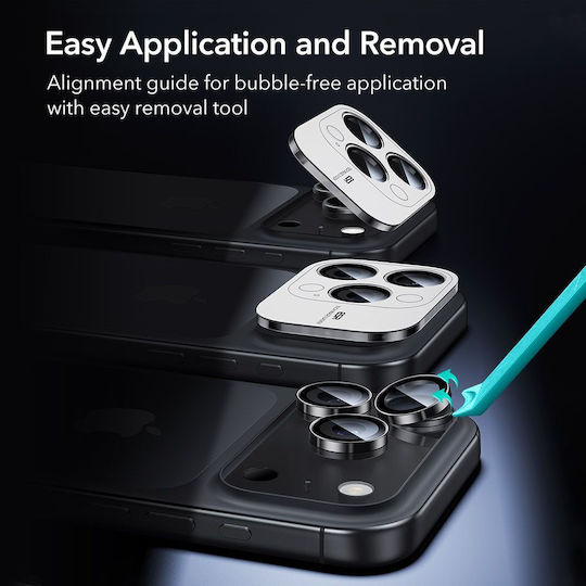 ESR Armorite Camera Protection Tempered Glass Black for the iPhone 14 Pro, 14 Pro Max, 15 Pro, 15 Pro Max, 16 Pro, 16 Pro Max, 17 Pro, 17 Pro Max