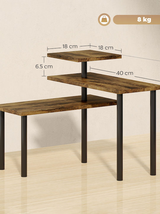 HomCom Tabletop Metal Base 40x10x36.5cm Brown