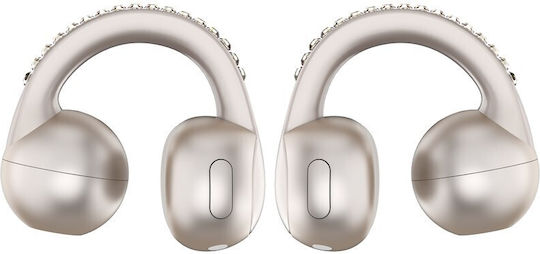 Motorola Moto Buds Loop Bluetooth Handsfree Ακουστικά με Αντοχή στον Ιδρώτα και Θήκη Φόρτισης Μπεζ