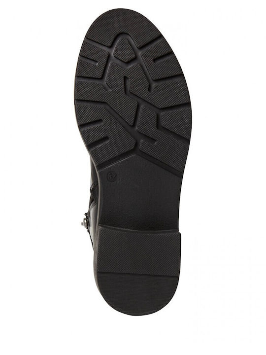 Leder Stiefeletten Damen Schwarz