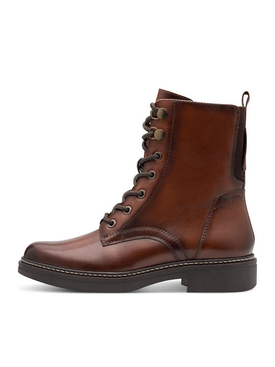 Leather Women's Ankle Boots Tabac Brown