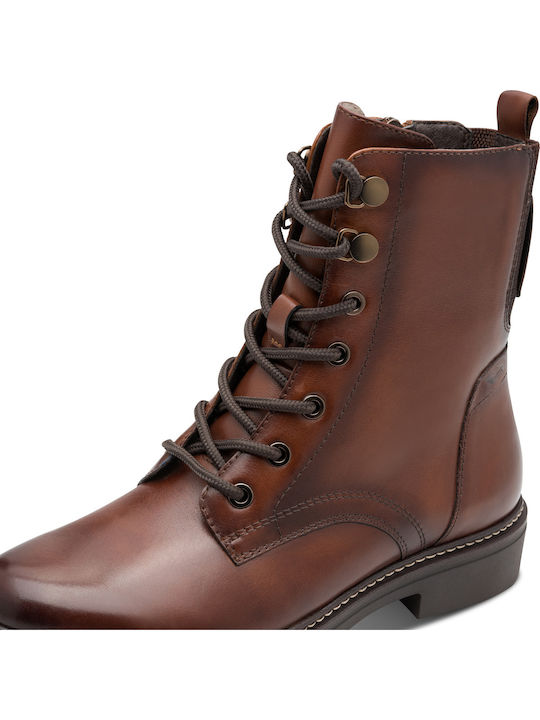 Leather Women's Ankle Boots Tabac Brown